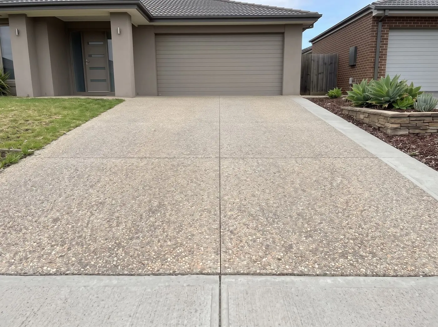 Exposed aggregate driveway after cleaning in Melbourne south-east