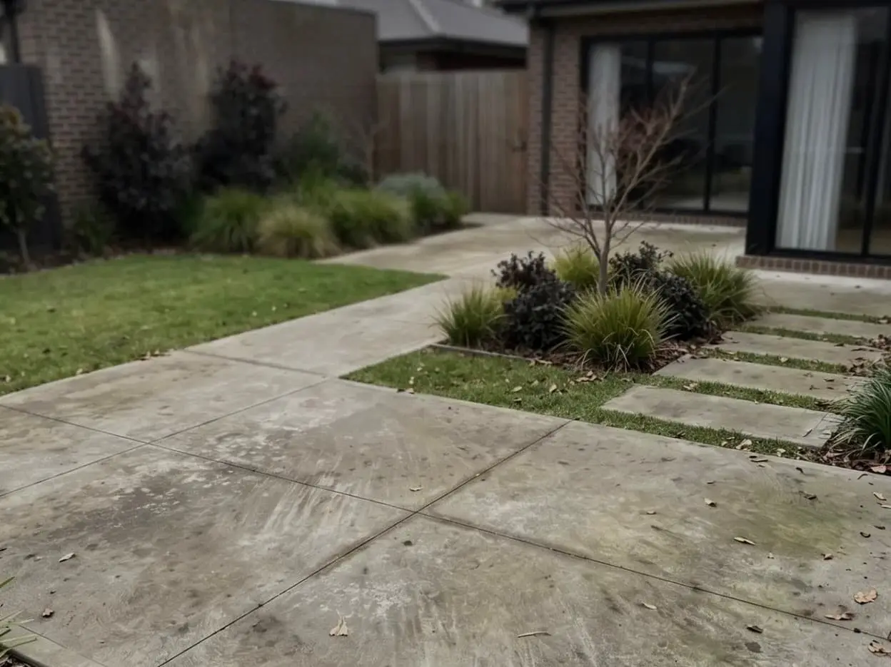 Granite steps before cleaning in Melbourne south-east