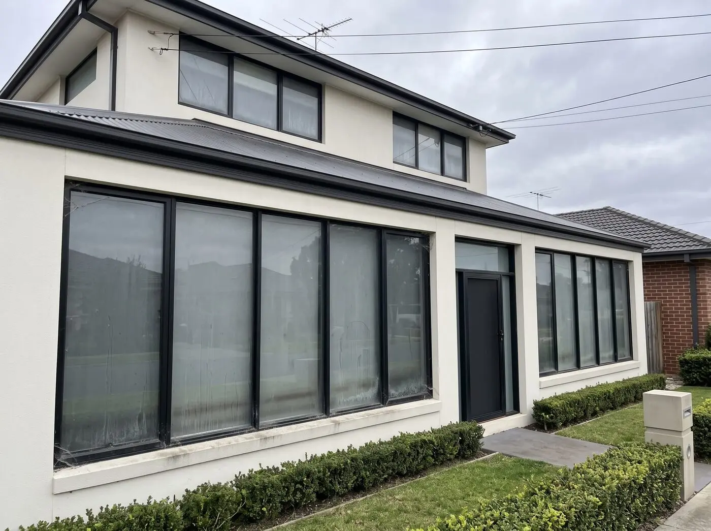 Windows and frames before cleaning in Melbourne south-east